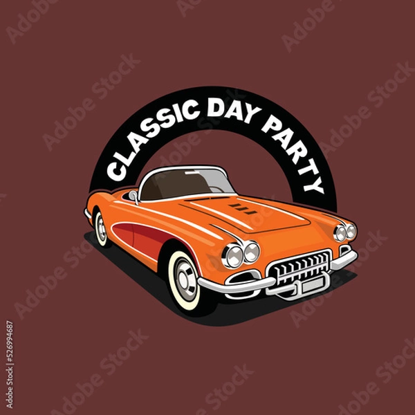 Obraz Funnies classic car illustration vector image