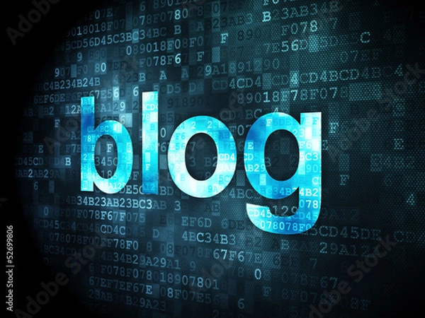 Fototapeta SEO web development concept: Blog on digital background