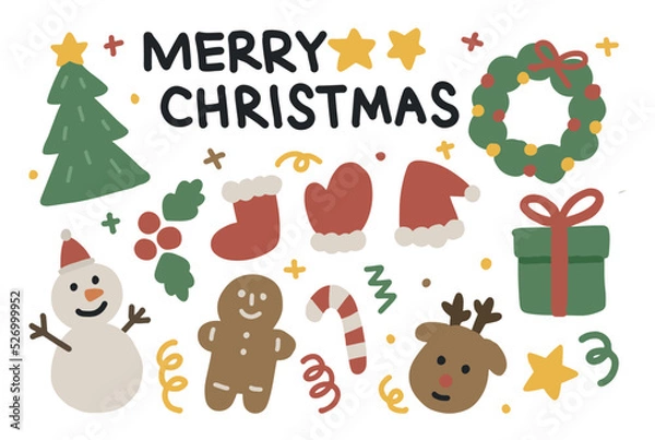 Obraz set of christmas elements