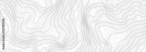 Obraz black and white abstract topographic line contour map background, geographic grid map - cartographic graphic concept.