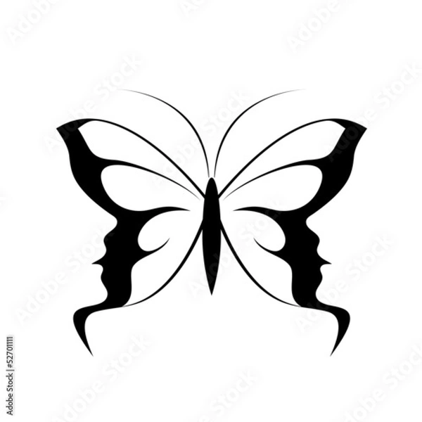Obraz butterfly with silhouettes