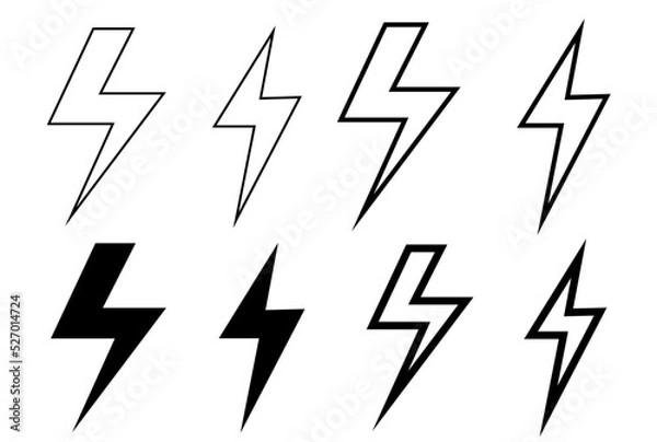Fototapeta Lightning for web design. Vector icon illustration. Thunder logo symbol.