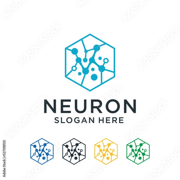 Fototapeta Neuron logo icon vector image