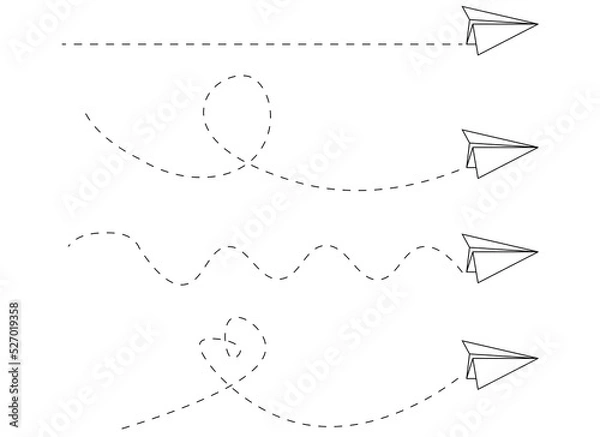 Fototapeta paper airplane vector design illustration isolated on transparent background 