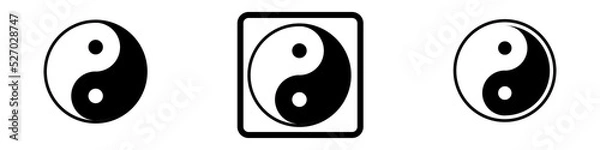 Fototapeta Chinese Yin Yang symbol. Isolated vector illustration. Outline vector sign.