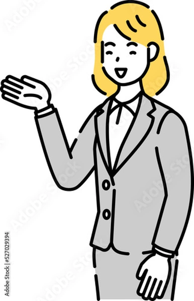 Fototapeta 人物イラスト　線画