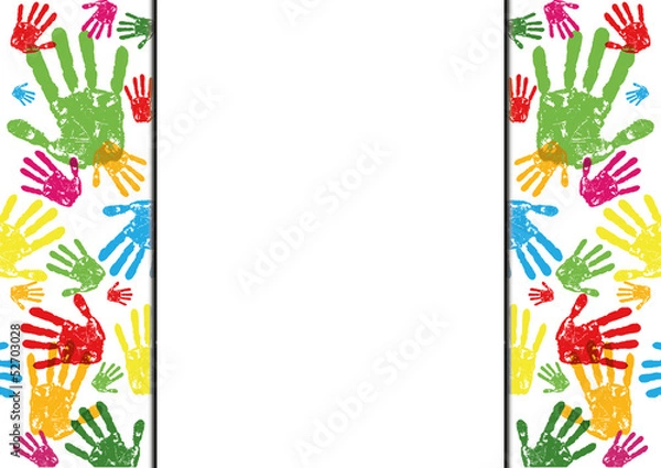 Obraz abstract vector hand prints background with empty space