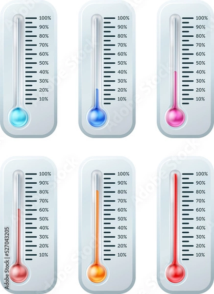 Fototapeta Thermometer series set