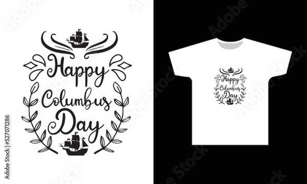 Obraz Happy Columbus Day T-Shirt Design Graphic