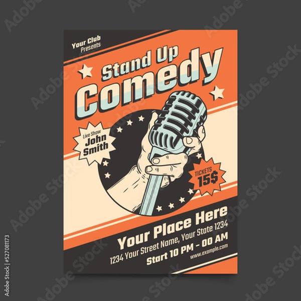 Obraz Stand Up Comedy Flyer Template