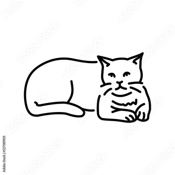 Fototapeta Cat is bad feeling color line icon. First Symptom of the disease.