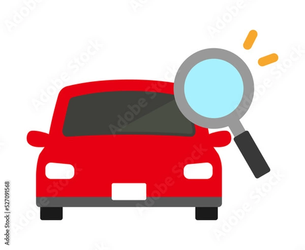 Fototapeta 車とルーペ