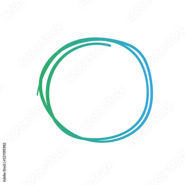 Fototapeta hand drawn scribble circle frame