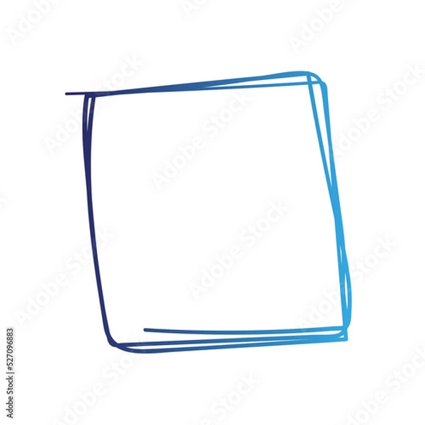 Fototapeta hand drawn scribble rectangle frame