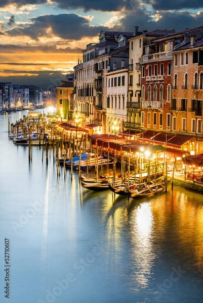 Fototapeta Canal Grande w nocy, Wenecja
