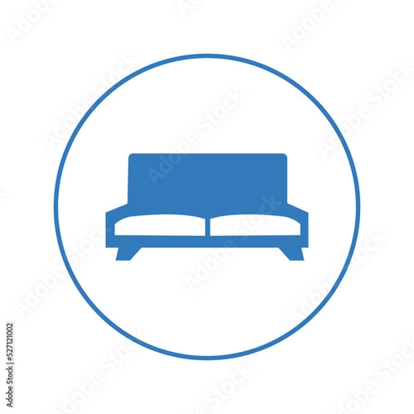 Fototapeta Decor furniture sofa set couch icon | Circle version icon |