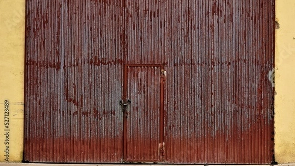 Obraz large metal worn and rusty factory entrance