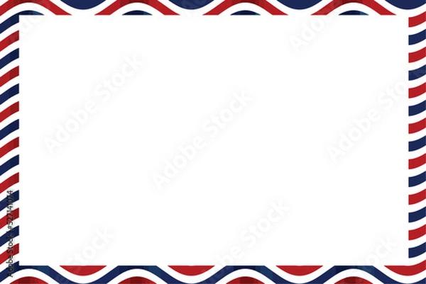 Fototapeta waving red white blue striped american holiday event celebration framed slide card illustration