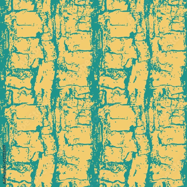 Obraz Green yellow seamless pattern textured scratched tree bark background, elegant textile design