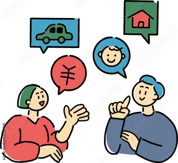 Fototapeta ライフプランを相談する夫婦