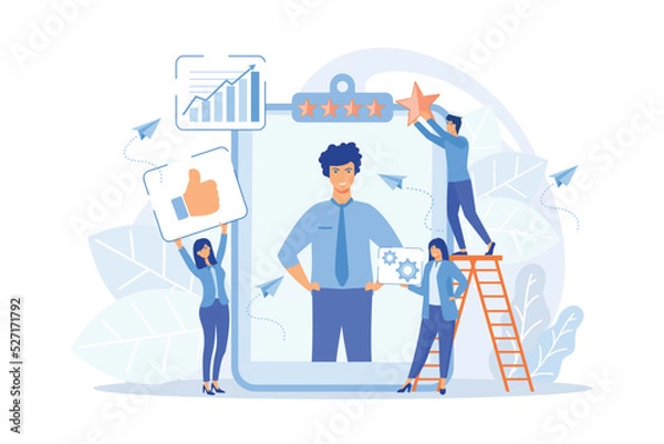 Fototapeta Personal development and self improvement course. Impression management, impression management strategies, social relationships development concept. flat vector modern illustration