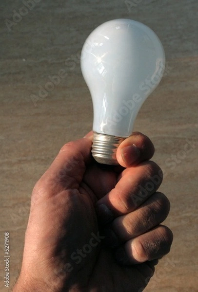 Obraz Hand holding light bulb