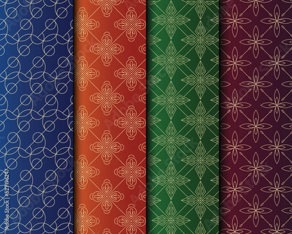 Fototapeta Luxury vector pattern design, natural luxury stylish modern vector pattern. Geometric seamless floral black & gold pattern design