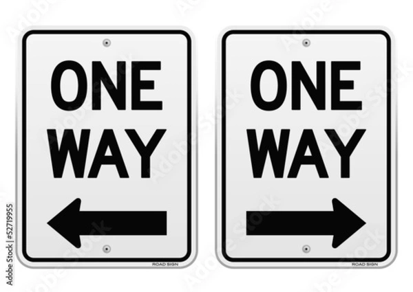 Obraz White One Way Signs