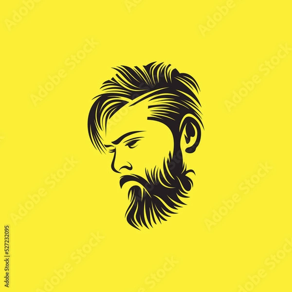 Obraz Beard man logo design vector illustration