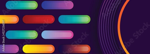 Fototapeta Blue gradient minimal technology vector background with dotted and circle shape. Abstract halftone textured backdrop for banners, presentations, business templates