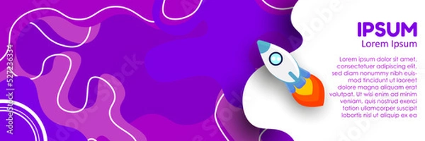 Fototapeta Grow up space banner Free space for tex,with purple abstract style fit for space banner,galaxy,business,growing,future,finance,etc. 