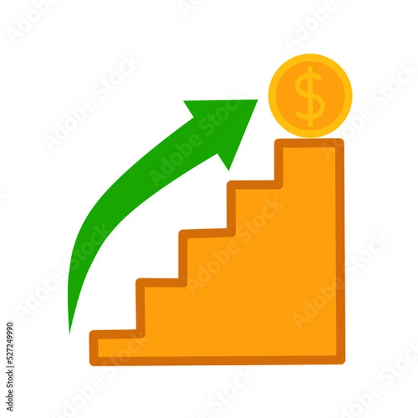 Fototapeta investment icon. ladder of success icon on white background