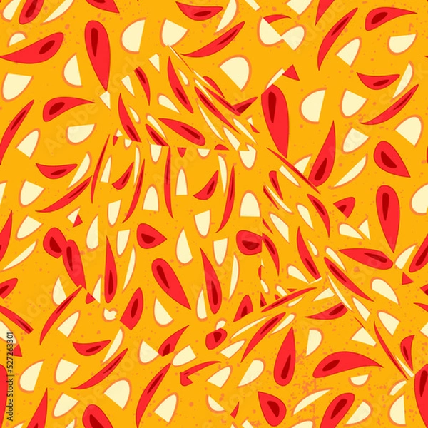 Fototapeta Seamless cute abstract vector pattern with drops and shapes