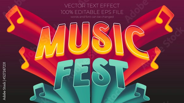 Fototapeta music fest editable text effect style, EPS editable text effect