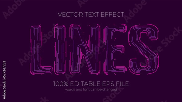Obraz lines editable text effect style, EPS editable text effect