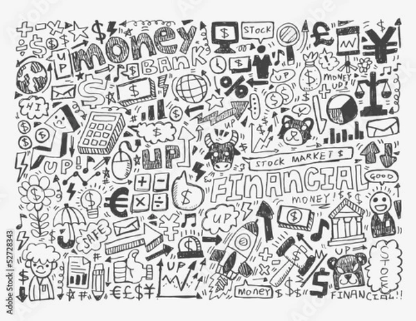 Fototapeta doodle Finance pattern