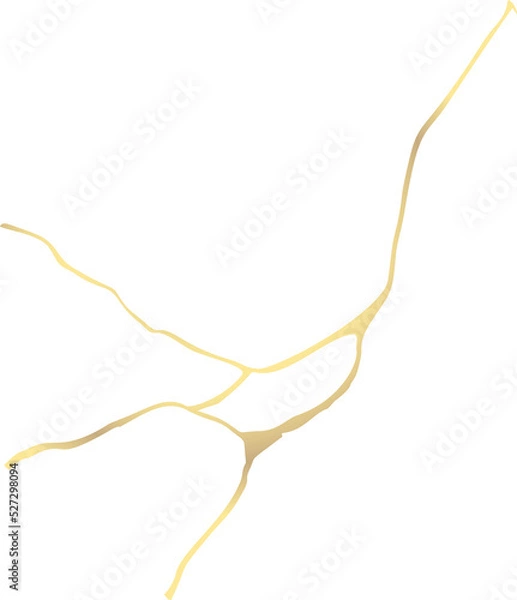 Obraz Kintsugi art style template. A4 design poster Abstract golden crack texture pattern on grey backdrop. Japanese vintage traditional craft Gold craquelure circle background. Vector illustration graphics