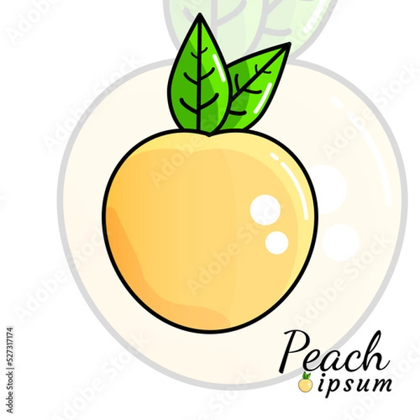 Fototapeta peach funny cartoon art style fit for logo,icon,business,symbol,design element,etc.
