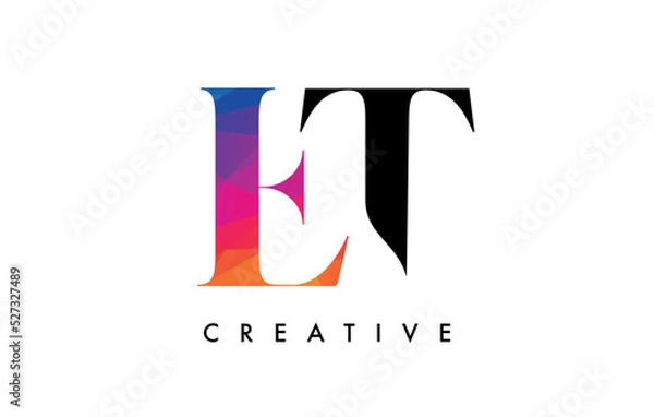 Fototapeta ETLetter Design with Creative Cut and Colorful Rainbow Texture