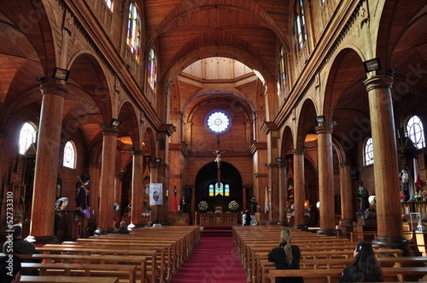 Obraz Holzkirche auf der Insel Chiloe in Chile