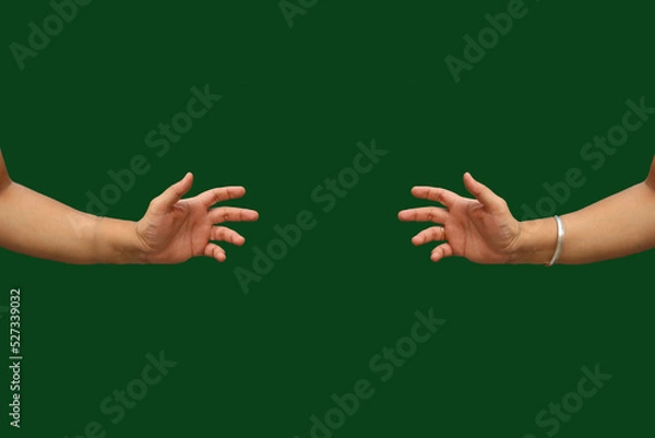 Fototapeta team building, hands for advertisement and product mockup, different gestures 