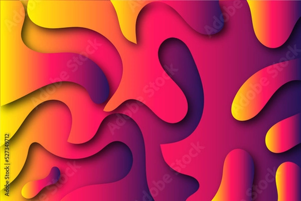 Fototapeta Abstract modern colorful paper cut shapes background. You can use template, banner, poster, brochure, book cover, booklet design