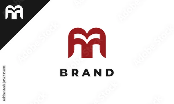 Obraz Letter M Logo Design With Book Or Wings ,Vector Template
