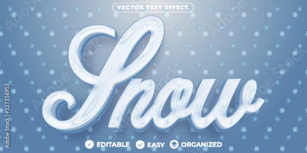 Fototapeta Snow Text Effect,Fully Editable Font Text Effect