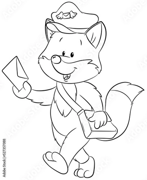 Obraz Ein niedlicher Fuchs als Briefträger