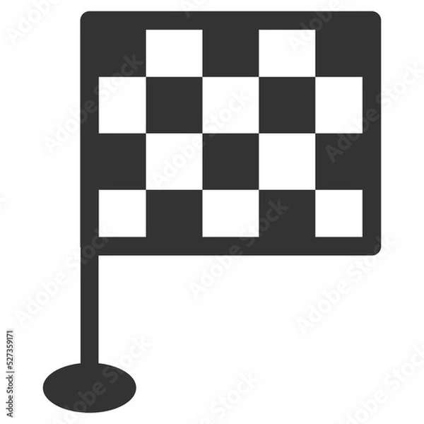 Fototapeta Racing flag icon. Speedway flag sign. Flat style vector illustration isolated on white background