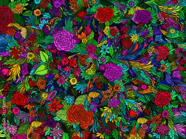 Fototapeta Botanical Digital Drawing and Painting Series 1