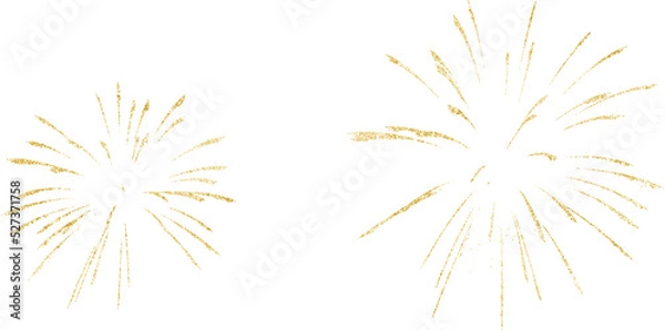 Obraz Golden firework texture, thin  stroke lines. Isolated png illustration, transparent background. Design  for overlay, montage, texture. Happy new year concept.
