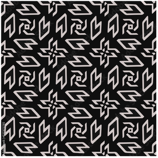 Fototapeta Design seamless monochrome geometric pattern. Abstract background. Vector art.Perfect for site backdrop, wrapping paper, wallpaper, textile and surface design. 