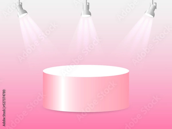Fototapeta background vector 3d rendering crystal  podium  platform. Stand show cosmetic product